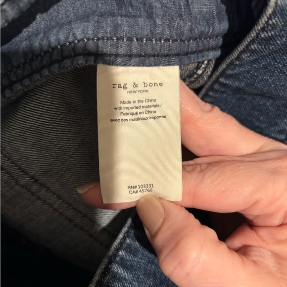 Rag & Bone Pearson Wide Leg Jeans Blue 26 Front Patch Pockets High Rise Trouser - Picture 7 of 13